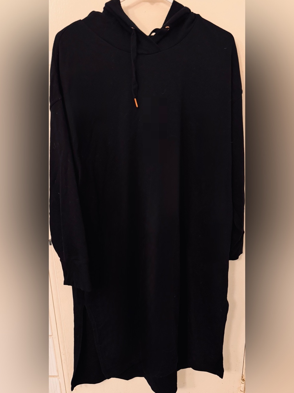Old Navy Black Long-Sleeve Tunic with Hood and Pockets